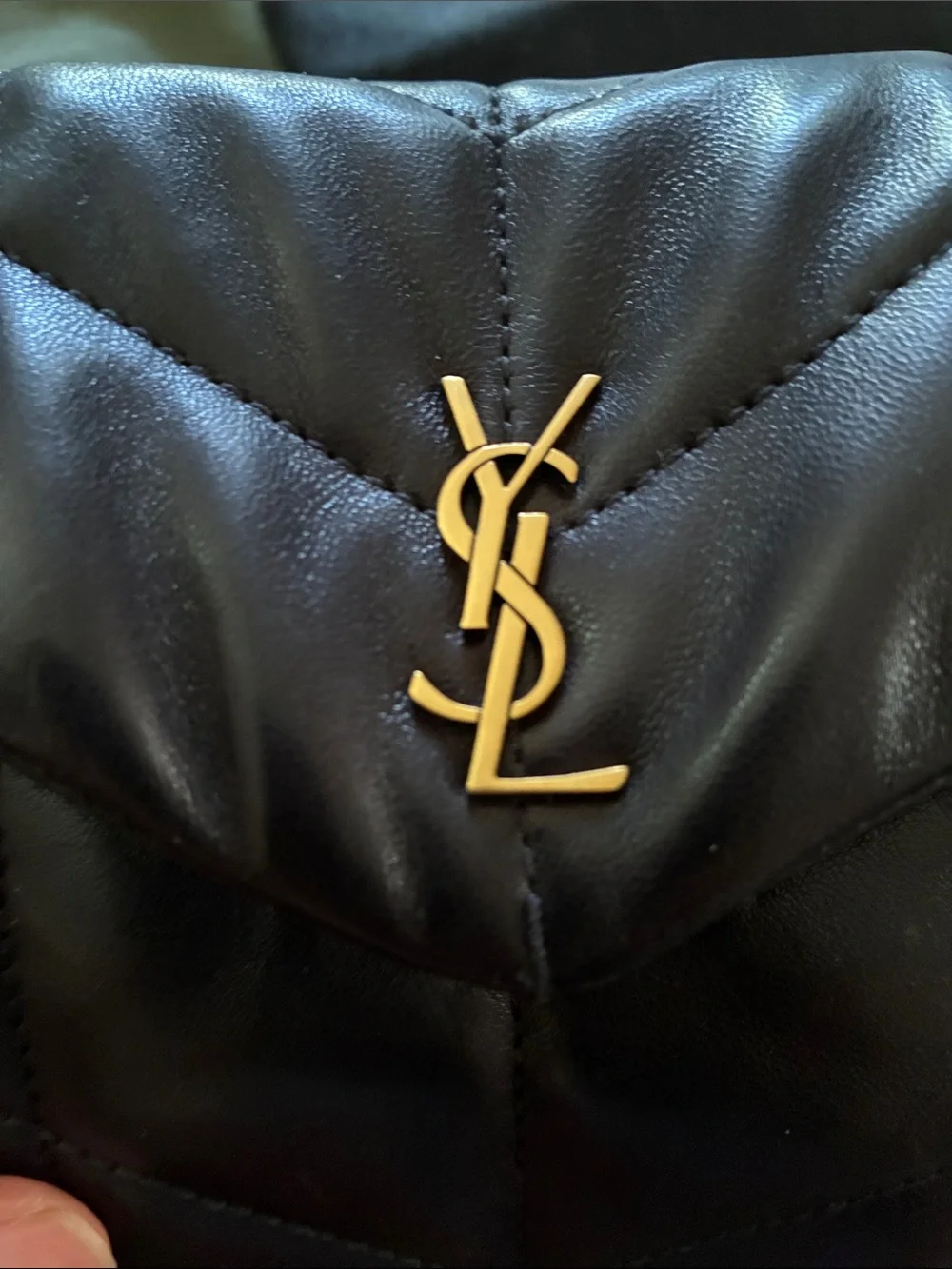 Saint Laurent Black Quilted Leather YSL Envelope Pouch with Gold Logo